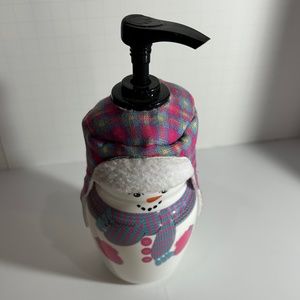 Bath & Body Works Soap Dispenser with Fur Trapper Hat in Pink Plaid